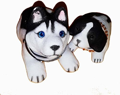 Set Lovely Dog Dolls Bobbing Black White Bobble Head Dogs Size M,S Dashboard Car Lovely Nodder Dash Gift Pet Set1