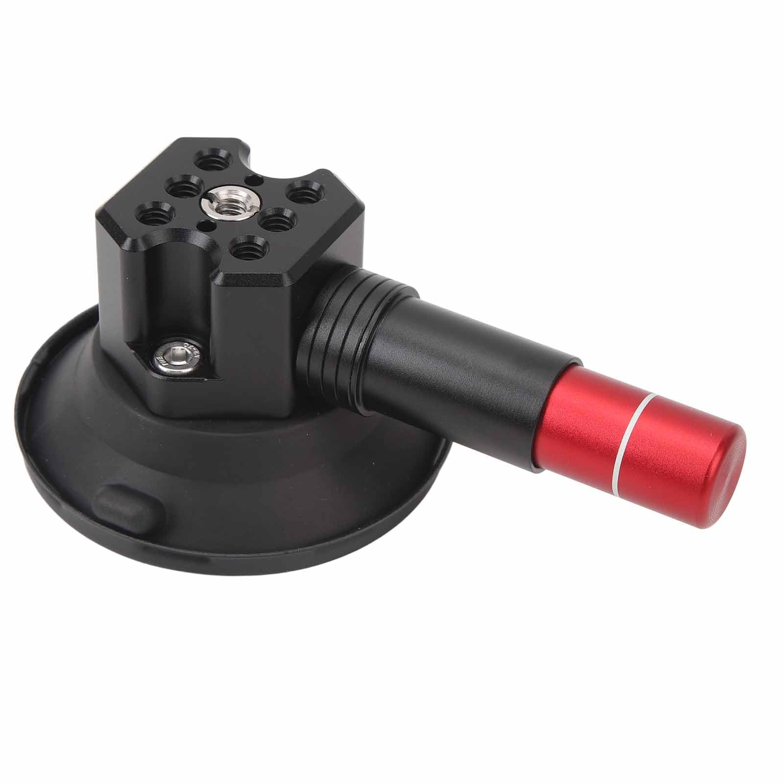 Fockety Hand Pump Vacuum Suction Cup, Car Phone Action Camera Holder Hand Pump 360° Suction Cup, 1/4 3/8 Locating Hole Camera Stabilizer Bracket for Action Camera Bracket