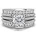 TwoBirch 1.01 Ct. Combination Cathedral and Classic Ring Guard in Sterling Silver with Cubic Zirconia