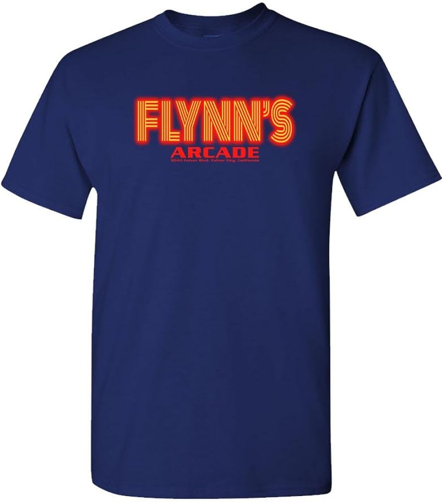 Amazon.com: Flynn's Arcade - Movie Retro Novelty 80s - Mens Cotton T-Shirt, L, Navy: Clothing