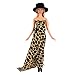 Evening Wedding Party Leopard Clothes Wears Dress Outfit Set for Barbie Doll