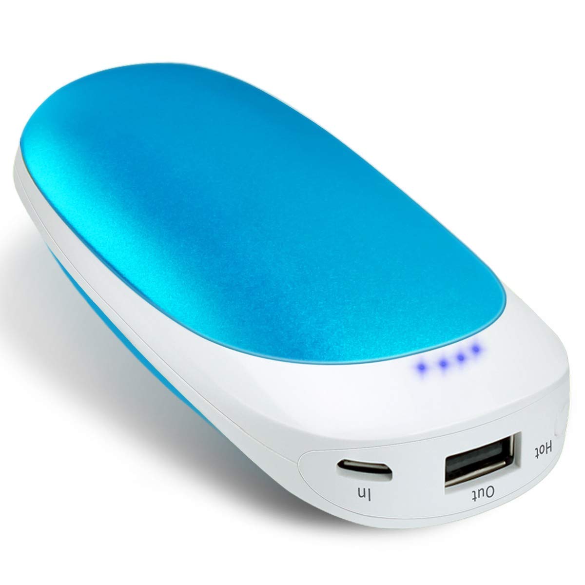 5200mAh USB Rechargeable Electric Hand Warmer,Vshow Baby Dolphin Double-Side Pocket Warmer /Emergency Phone Charger for iPhone /Samsung Galaxy - Blue