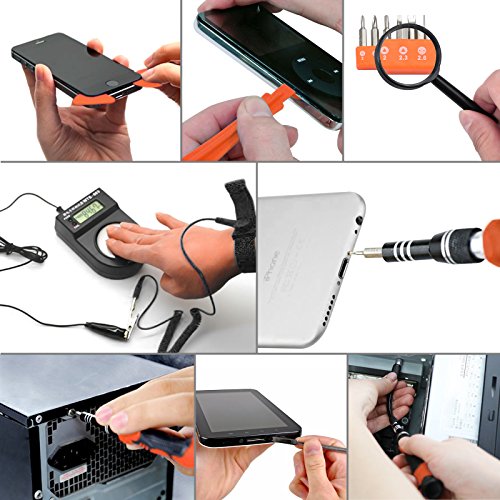 Justech Precision Screwdriver Set 82 in 1 Magnetic Mini Portable with 56 Bits Precision Driver Repair Tool for Portable Box For iPad iPhone Laptops PC Smartphones Watches and Other Devices-Orange - Thumbnail 5