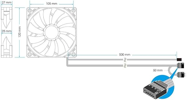 KAZE FLEX 120 HIGH AIR FLOW PC CASE FAN, FLUID DYNAMIC BEARING,120MM X 25MM (RGB EDITION, PWN 4-PIN, 1200RPM)