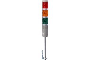Luban Industrial Signal Tower, Column LED Alarm Tower Lamp Flash Indicator, 3-Layer Stack LED Warning Light for Safety (DC 12V/Steady ON Light)