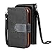 SOJITEK BlackBerry Classic Premium Two Tone Series Black Color Leather Wallet Case with Stand/ Removable Strap, Card & Money Pockets, ID Window Slots Pouches/ Smart Magnetic Reversible Flap