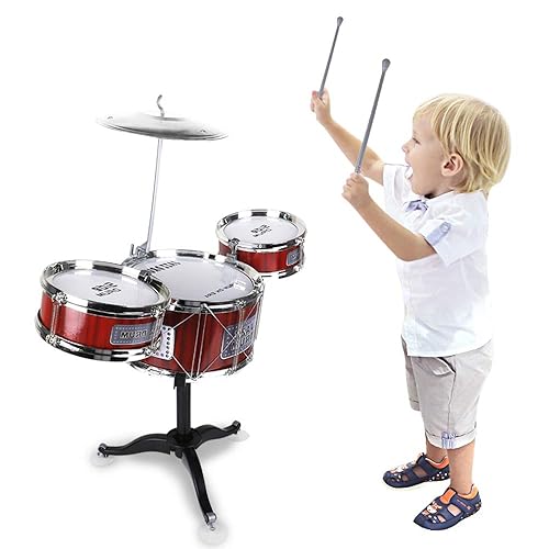 JAFATOY Small Plastic Drum Set Toy for Kids Age Years Old