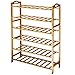 ANKO Bamboo Shoe Rack, Natural Bamboo Thickened 6-Tier Mesh Utility Entryway Shoe Shelf Storage Organizer Suitable for Entryway, Closet, Living Room, Bedroom. (1 Pack)