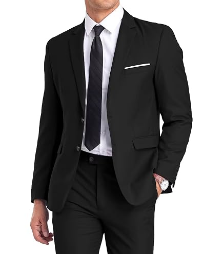 AIBUYTA Black Business Suits for Men 2 Piece Formal Wear Job