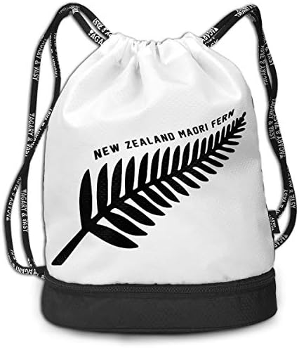 DONA New Zealand Maori FernSports Yoga Zipper Drawstring Bag Backpack Bundle Backpack