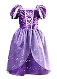 Little Girls Princess Rapunzel Dress Costume (Purple, 120cm for 4-5 Years)