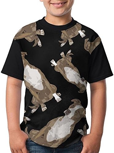 Pitbull Boy Youth 3D Printing Summer Round Neck T Shirts Cute Short-Sleeve T-Shirts
