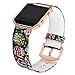 Aiseve Fitbit Blaze Floral Bands Women, Replacement Wristbands Strap with Rose Gold Frame Buckle for Fitbit Blaze Smartwatch Small Large (Skull, Small)