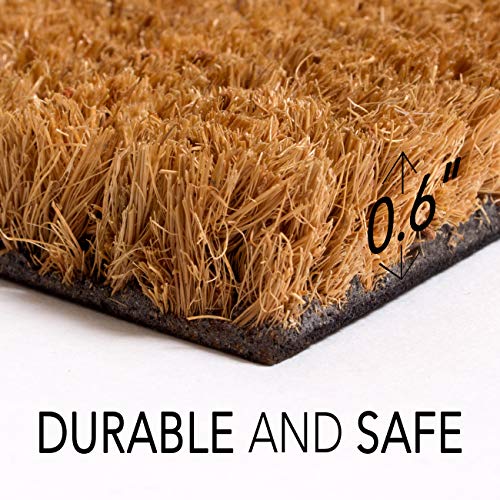Coco Coir Door Mat with Heavy Duty Backing, Doormat, 17”x30