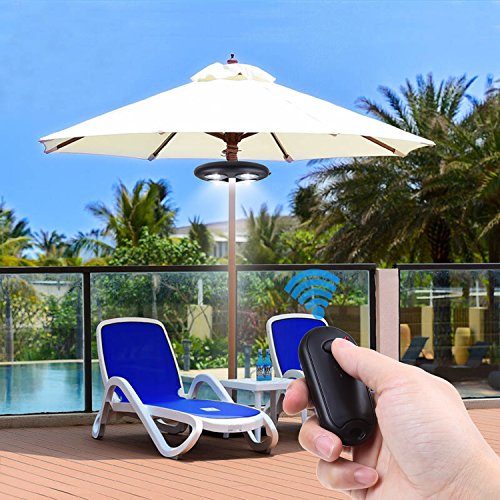 Remote Control Patio Umbrella Light 2 Bright Level Dimming Umbrella Pole Lights 27 LED Night Light Outdoor Camping Lamp Tents Lighting White Light