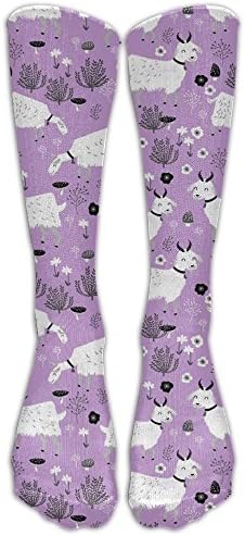 Goats Pastel Purple Farm Animal Crew Socks Casual Socks Medium Socks Fashion Funky For Running Travel Sports