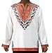 Makkrom Men's Long Sleeve Tribal Dashiki Floral Top Blouse