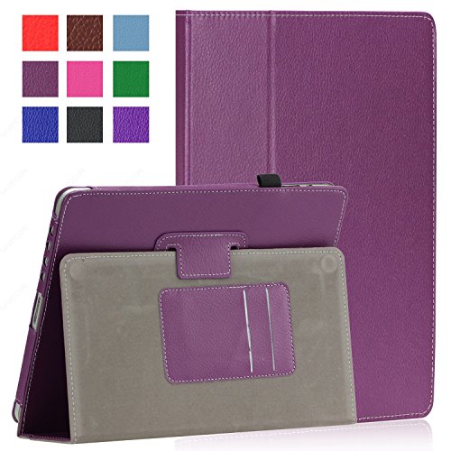 SAVEICON Purple PU Folio Leather Case Cover with Built-in Stand for Apple iPad 1 1st Generation