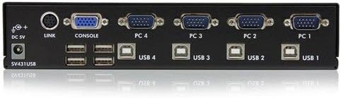 StarTech.com 4 Port Professional VGA USB KVM Switch with Hub, 1U Rack-mountable KVM Switch (SV431USB), Black - Image 4
