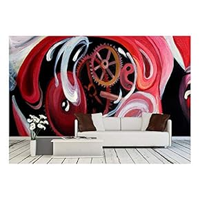 Texture, Background and Colorful Image of an Original Abstract Painting Composition,Oil on Canvas - Removable Wall Mural | Self-Adhesive Large Wallpaper - 66x96 inches