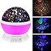 Star Projector Baby Night Light for Kids 360 Degree Rotation Flashing Starry Star Moon Lamp Projection for Kids Children Bedroom Wall Christmas Decor (Pink)