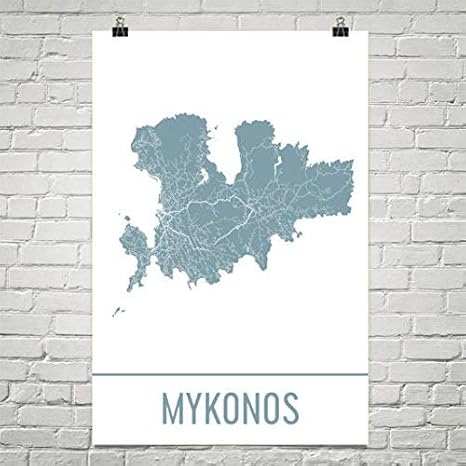 Amazon Com Modern Map Art Mykonos Map Mykonos Art Mykonos Print Mykonos Greece Poster Greek Gifts Map Of Greece Greece Poster Mykonos Poster 24 X36 Posters Prints