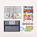 Rough Enough Minimalist Travel Credit Card Canvas Wallet Case Holder Pouch Bag Front Pocket Bifold Portable Coin Cash Organizer with Zipper Pocket for Boys Girls Mens Women (Denim Blue Stripes)