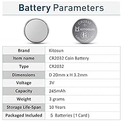 Kitosun CR2032 Batteries 3V Lithium Cell - Coin