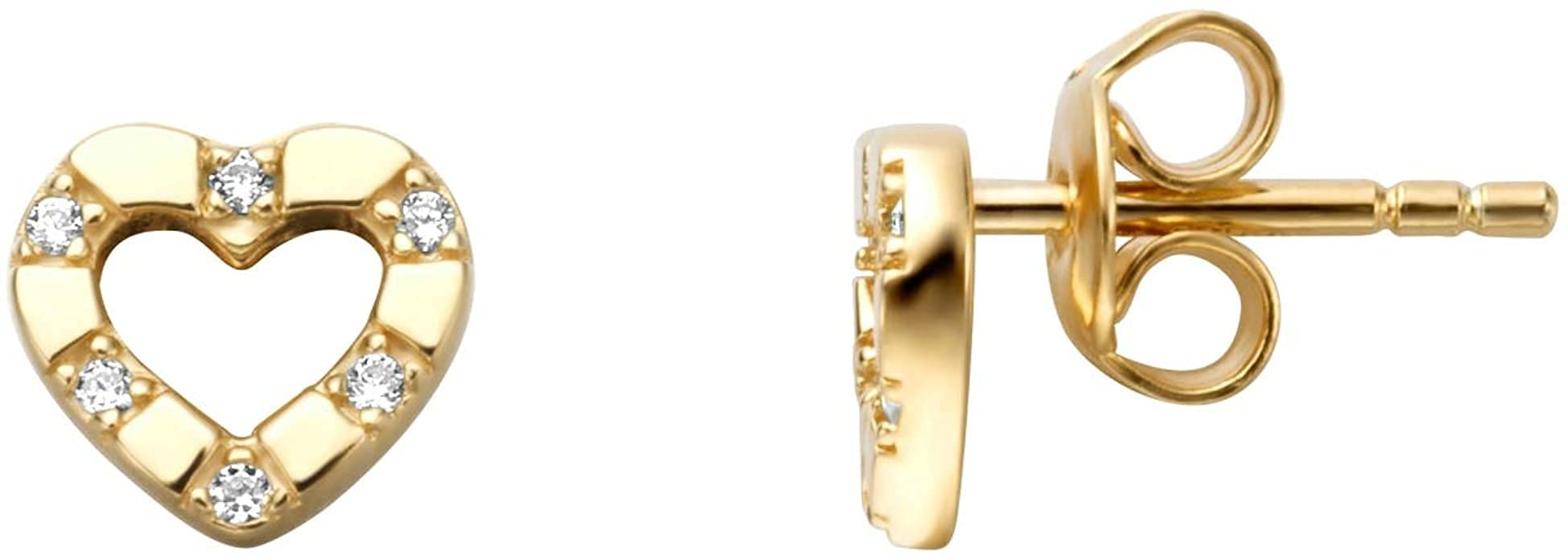 Esprit Mylove ESER01351200 Women's Jewellery Gift Earrings Heart Gold White Zirconia
