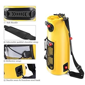 Schnorchelmasken 51mECLEI7PL. SS300 HALTBAR & WASSERDICHT- Hergestellt aus robustem, flexiblem und vollständig wasserdichtem 600D-PVC, Egal unter welchen Bedingungen! Ihre Ausrüstung bleibt sicher und vor Umwelteinflüssen geschützt, egal ob Sie am Strand sind oder bei strömendem Regen wandern.
EINZIGARTIGES INNOVATIVES DESIGN– Verfügt über einen verstellbaren, gepolsterten Gurt zum bequemen Tragen, eine Außentasche für Netztaschen, die Platz für nicht trockene Aufbewahrung bietet, ein elastisches Seil zum Halten von Kleidung oder Zubehör. Diese einzigartigen und hilfreichen Konstruktionsmerkmale lassen Ihren Aleenun-Trockensack eine Stufe über dem traditionellen Trockensack liegen.
IPX8 HANDY-HÜLLE: Jeder Sack kommt inkl. wasserdichter Phone-Tasche für alle Smart-Phones bis 6” Monitor-Grösse. Ideal zum Schutz gegen Wasser, Sand, Staub, Schnee und hohe Luftfeuchtigkeit, zum Kajakfahren, Kanufahren, Rafting, Skifahren, Segeln, Angeln, Camping, Snowboarden, Strand.