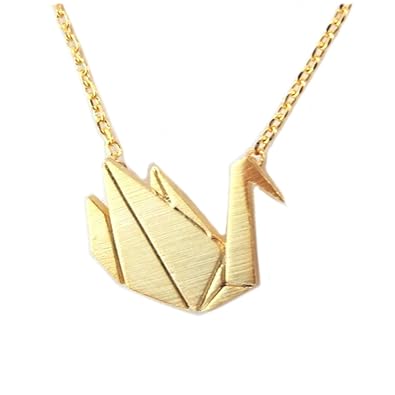 7bis P3902 Handgefertigte Halskette Origami Schwan