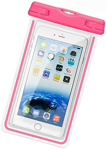 Waterproof Iphone X/8/8plus/7/7plus/6s/6/6s plus Case Waterproof Pouch, APLPJYR Clear Waterproof Bag with Touch Responsive Transparent Screen Protector for iPhone (Pink)