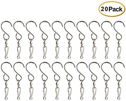 Bestsupplier 20 Pack Swivel Hooks Clips for Hanging Wind Spinners Wind Chimes Crystal Twisters Party Supply S Hooks