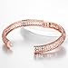 18K Rose Gold Plated Filigree Pattern Bangle Bracelets for Women
