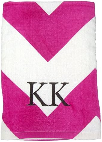 Kute Kiddo Personalized Beach Towel Cotton 30in X 60in (Plum Chevron)