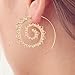 UNKE Round Swirl Maze Spiral Threader Earrings Jagged Circles Earrings