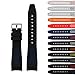 StrapsCo Perforated Rubber Rally Racing Watch Band Strap with Curved Ends - 20mm 22mm 24mm