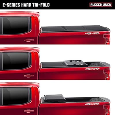 Amazon Com Rugged Liner E Series Hard Folding Truck Bed Tonneau Cover Eh F815 Fits 2015 2020 Ford F 150 8 2 Bed 97 6 Automotive