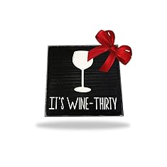 It's Wine Thirty Vintage Wood Sign for Wall Decor, Wet Bar Wall Decor, Wine Cellar Sign -- PERFECT HOUSE WARMING WINE GIFTS! 