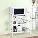 LANGRIA 3-Tier Kitchen Microwave Oven Rack Shelving Unit Microwave Shelves, Adjustable Microwave Storage Shelf with Wire Mesh Shelves Storage Rack, Ivory White
