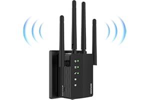 GEYILO WiFi Extender Signal Booster with Dual Band 5GHz/2.4GHz, WiFi Booster Up to 12880 Sq. ft and 105 Devices, WiFi Booster with Ethernet Port, WiFi Extenders Signal Booster for Home and Outdoors