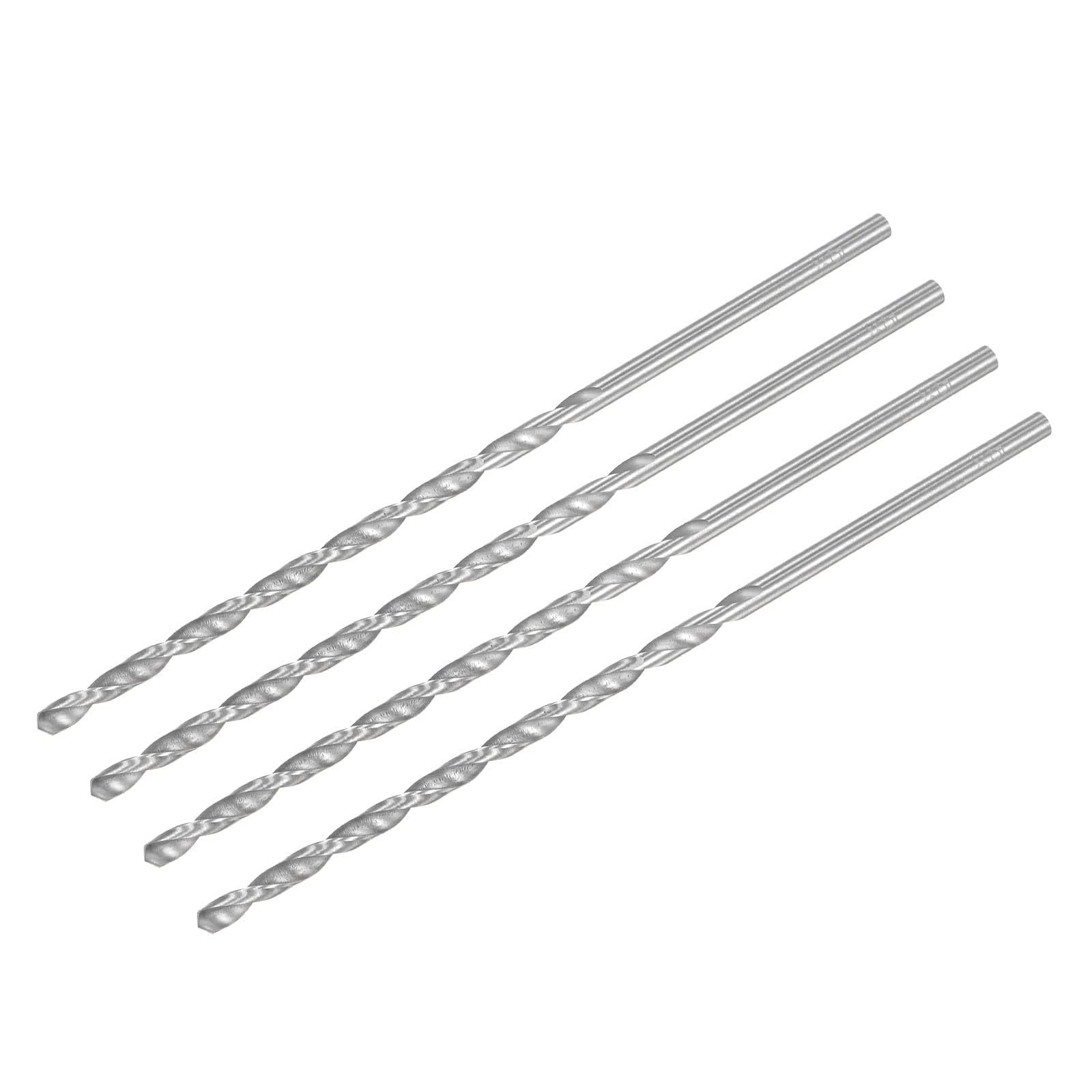 TA-VIGOR 4Pcs 4.5mm Extra Long Twist Drill Bits, 160mm Length High-Speed Steel HSS Straight Shank Spiral Drill Bits for Wood Metal Aluminum Plastic — image 1
