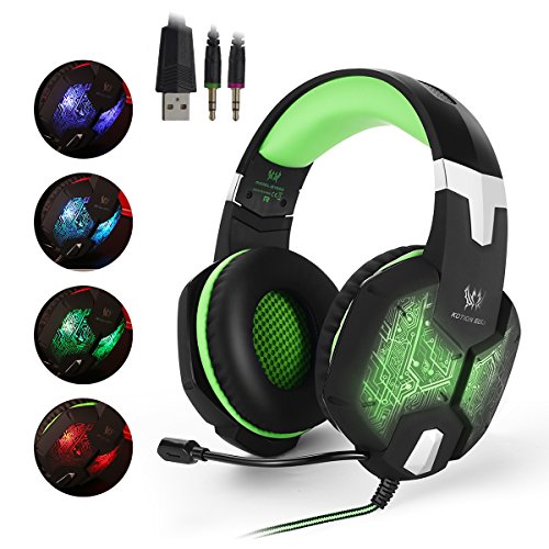EasySMX Color-Changing Breathing LED Light Wired Gaming Headset PC Headset with Microphone 3.5mm Stereo Over-e