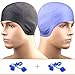 Dimples Excel Silicone Long Hair Swim Cap with Ear Pocket (2 Pack)