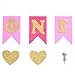 May&June Pink And Gold Glitter First Birthday One Banner, High Chair Decoration