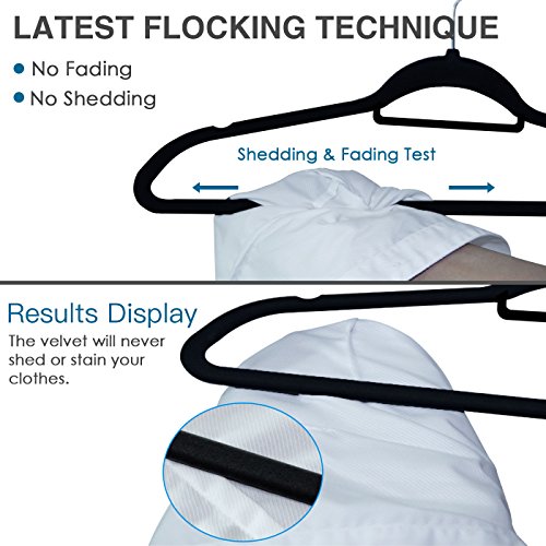 image for anglink Velvet Hangers, Non Slip Clothes Hangers with Accessory Bar St
