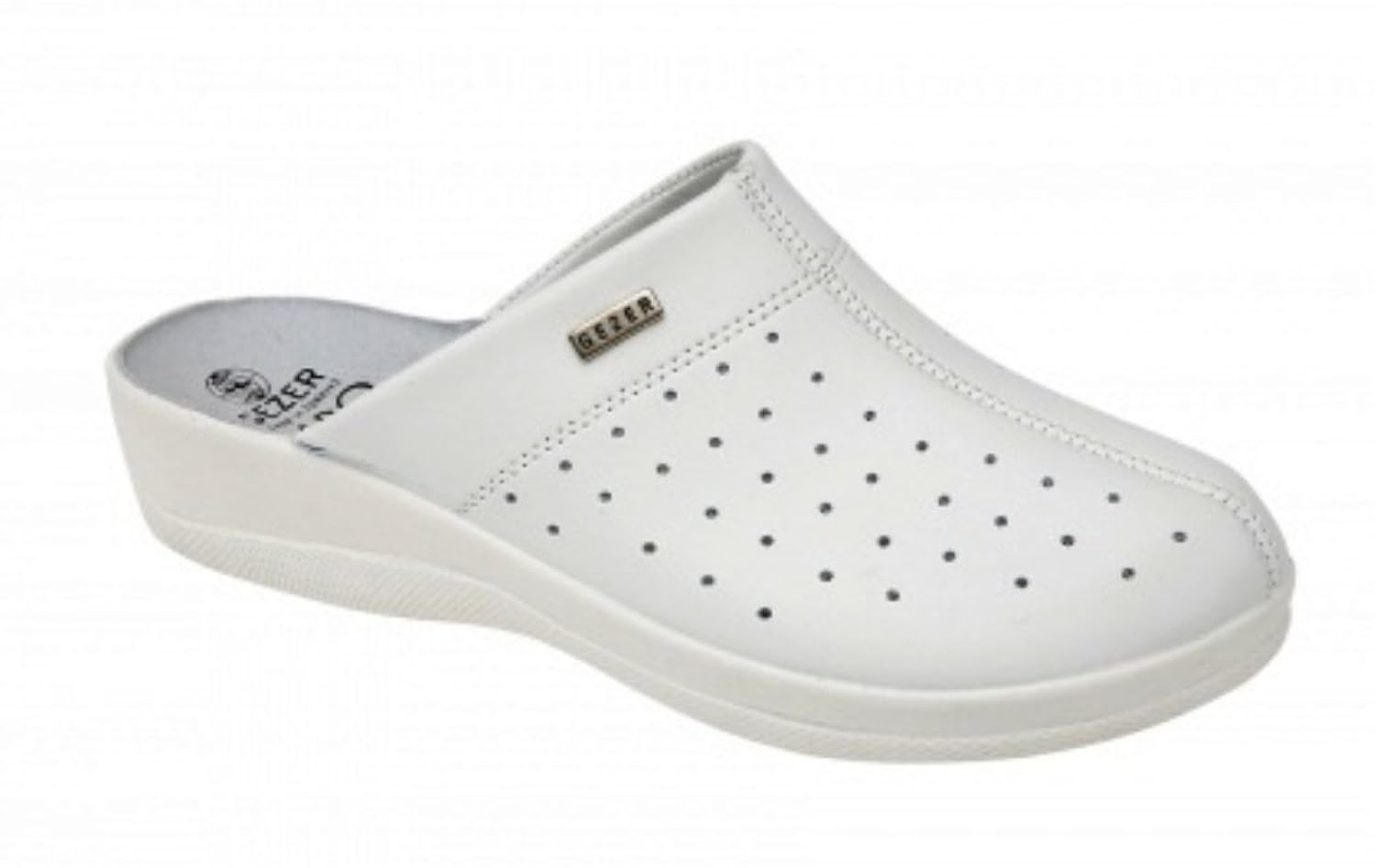 ladies white leather mules