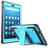 Fire HD 8 Case, [Heavy Duty] i-Blason Fire HD 8 2016 6th Generation Armorbox [Dual Layer] Hybrid Full-body Protective Kickstand Compatible Case with Front Cover and Build in Screen Protector (Blue)