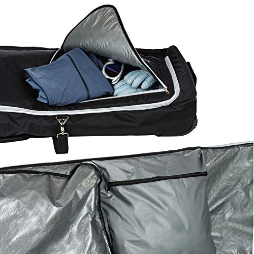 Athletico Rolling Double Ski Bag Padded Ski Bag with Wheels for Air