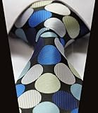 D and T Handmade, Executive Wardrobe Accessory, Navy Blue Beige Polka Dot 3.4